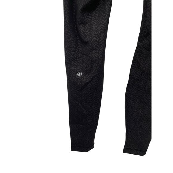 Lululemon Wunder Train High Rise Tight 28” Distressed Twill Emboss Black Size 2 - Picture 4 of 6